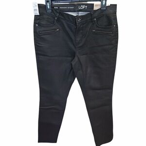 LOFT Black Modern Skinny Coated Jeans
